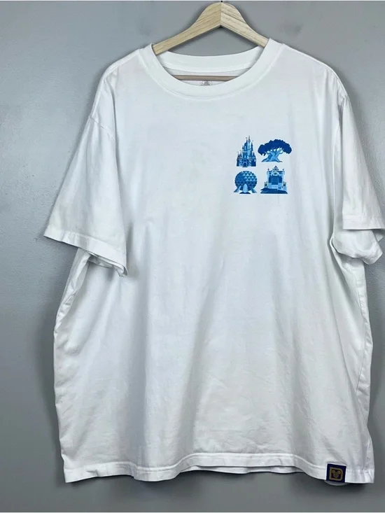 Disney Parks Men's 4 Park ICON Graphic Print Organic Cotton Tee Shirt Size XXL - Picture 4 of 15